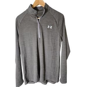 UNDER ARMOUR Gray Brown Tech Long Sleeve Active Running Golf Shirt SZ S